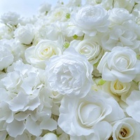 Panneau de fond mural floral personnalisé en tissu de soie doux fait main pour photomaton, avec roses artificielles réalistes pour mariage