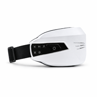 Masseur oculaire chauffant portable avec compression d'air, compresse chaude, vibration et musique sans fil, blanc, pour la relaxation après le travail