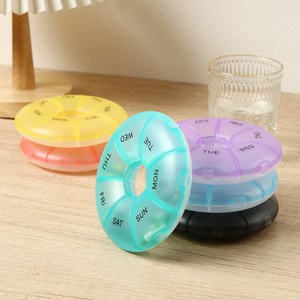 Organisateur de pilules hebdomadaire, boîte de rangement <span class=keywords><strong>pour</strong></span> médicaments de sept jours, étui compact portable, comprimés quotidiens, vitamines - Product Image 2