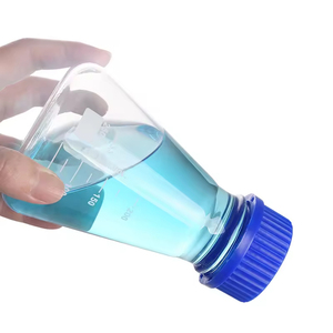 Frasco Cónico Graduado de Laboratorio Transparente de 100 ml, 250 ml, 500 ml, 1000 ml, Frasco de Vidrio Erlenmeyer con Tapa de Rosca Azul - Product Image 3