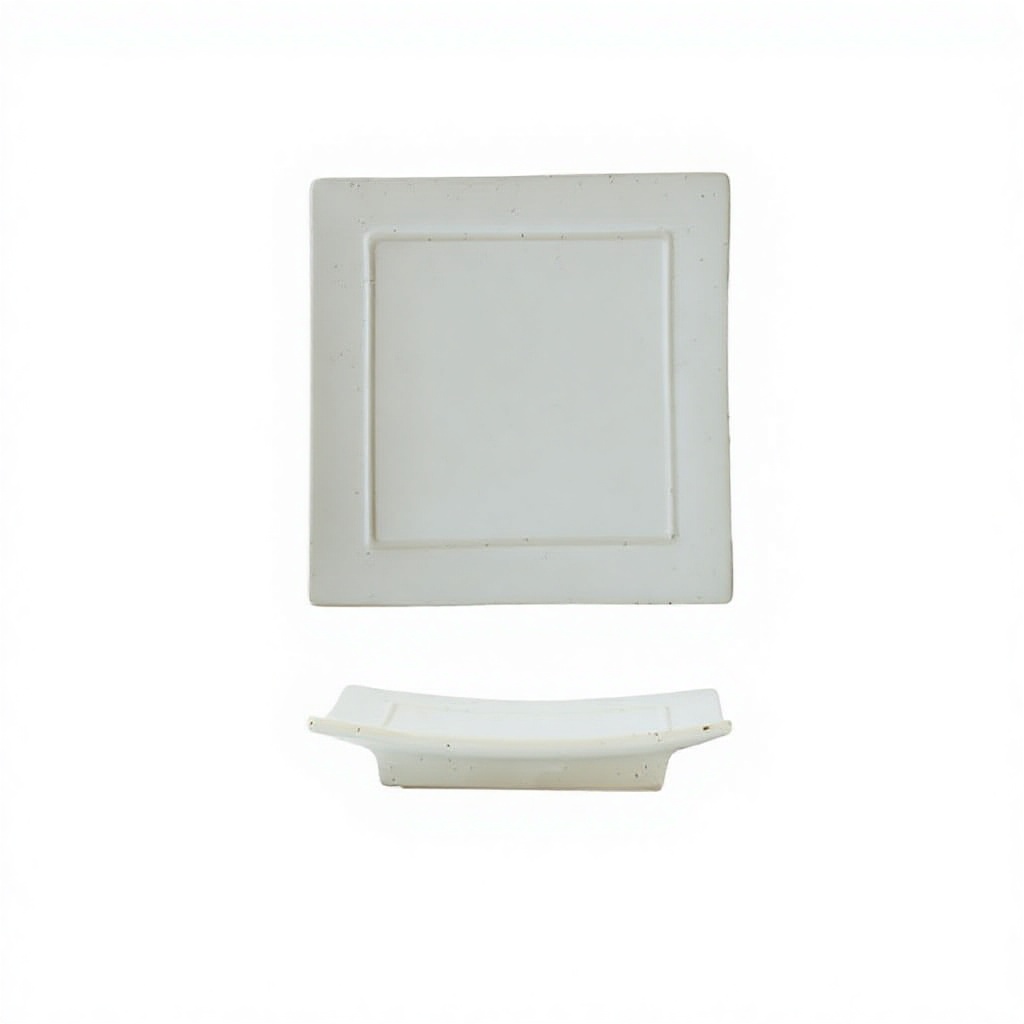 Plato cuadrado de 7 pulgadas - blanco liso
