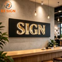 Lettres de signalisation LED 3D personnalisées en acier inoxydable et acrylique, rétroéclairées, pour logo mural extérieur de magasin ou entreprise