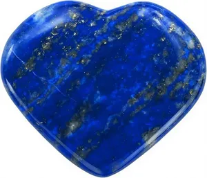 Cœur en cristal de lapis-lazuli naturel de 30 mm, sculpté et poli, pierre précieuse bleue, fleur Feng Shui, mini art populaire, décoration intérieure, souvenirs - Product Image 3