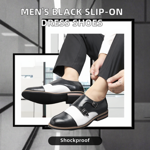 Chaussures habillées pour hommes en cuir noir, à bout pointu, plates, à enfiler et à lacets, pour l'été et l'automne, idéales pour les mariages - Product Image 2