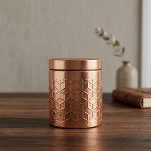 Premium Stainless Steel Tea <b>Tin</b> Box Airtight Metal Tea Storage Canister Elegant Copper Finish Kitchen Organizer for Tea and Coff - Product Image 4
