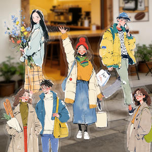 Paquete de 20 Hojas de Pegatinas PET, Serie de Estética de Moda: Decoraciones para Planificador con Temática de Personajes, Incluye 6 Diseños - Product Image 2