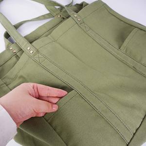 Bolsa de Lona con 2 Bolsillos Delanteros, Funda para Portátil, Cierre de Cremallera, Asa para el Hombro, Ecológica, Resistente, para Uso Diario - Product Image 4