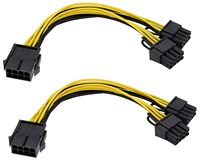 18AWG 12V Carte mère CPU 6Pin femelle vers double 8 broches mâle Carte graphique Splitter Câble d'alimentation 18AWG 15cm