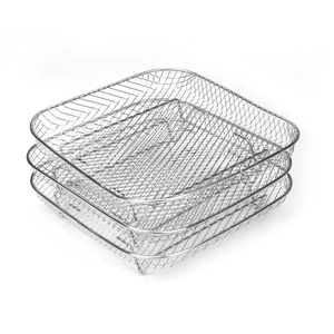 Friteuses à air Cosori, <span class=keywords><strong>Ninja</strong></span> Foodi <span class=keywords><strong>Grill</strong></span> Un ensemble de 3 accessoires de friteuse carrée empilables multicouches en acier inoxydable - Product Image 1