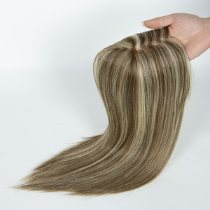 Topper Wave Hair <span class=keywords><strong>Platinum</strong></span> Blonde Black Human Hair Toppers pour femmes 18 pouces 2023 Fournisseur d'extensions de cheveux humains - Product Image 4