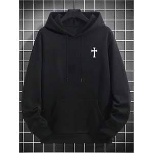 Sudadera con Capucha Personalizada para Hombre, Sudadera de Punto de Manga Larga con Bolsillo y Diseño de Hombros Caídos - Product Image 5