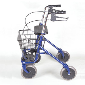Andador plegable de acero con bandeja y cesta <span class=keywords><strong>para</strong></span> ir de compras <span class=keywords><strong>para</strong></span> terapia de rehabilitación, portátil y conveniente - Product Image 5
