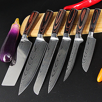 Couteaux de chef japonais en acier, ustensile de cuisine, damas 1 pièce, collection 2020