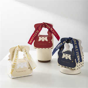 Boîte à chocolats de mariage personnalisée en gros avec logo, biodégradable, réutilisable, durable, pliable, idées de boîtes CMYK, avec ruban - Product Image 3