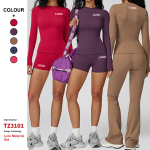 Tùy Chỉnh Chất Lượng Cao Thể Thao Conjunto D Yoga Phù Hợp Với Ngoài Trời Quần Áo Tập Thể Dục Phụ Nữ Tập Thể Dục Activewear Chạy Thể Thao Mặc Yoga Bộ - Product Image 1