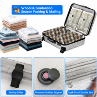 Sacs de rangement sous vide, lot de 9, réutilisables, économiseurs d'espace, pompe à air électrique, double fermeture éclair, valve hermétique, portable