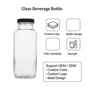 <span class=keywords><strong>Bottiglia</strong></span> in <span class=keywords><strong>Vetro</strong></span> Quadrata Trasparente da 16oz per Latte e Succhi con Tappo a Vite in Plastica e Coperchio Metallico, Bottiglie in <span class=keywords><strong>Vetro</strong></span> per Tè Freddo all'Ingrosso - Product Image 5
