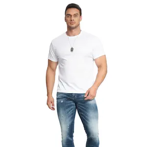 Sublimation personnalisée séchage rapide fit t-shirt gym 150 GSM muscle sport respirant 100% Polyester course plaine unisexe pour hommes t-shirt