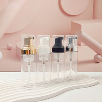 Flacon pompe en PET plastique givré de 100 ml pour nettoyant visage moussant, avec couleur et impression personnalisées pour masque facial