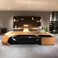 Bureau de direction en bois massif haut de gamme, design moderne, modulaire, usage commercial, élégant