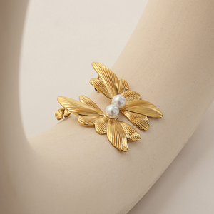 18K vàng mạ bướm ngọc trai vàng ngọc BƯỚM CÁNH <span class=keywords><strong>Stud</strong></span> cho phụ nữ thiết kế thép không gỉ <span class=keywords><strong>Stud</strong></span> Bông tai - Product Image 4