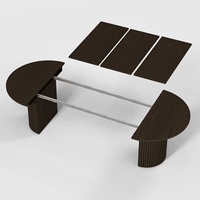 Table de salle à manger extensible en bois de 45 cm à 300 cm, ensemble chaise et table pliante invisible, gain de place, usine de Foshan