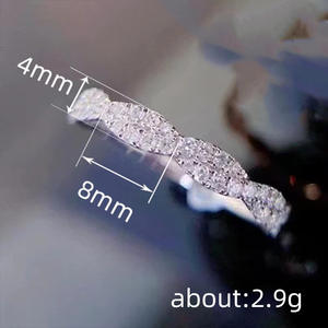 Anillos de Moda T0010 con Micro Pavé de Circonita Cúbica Creada en Laboratorio, Piedra Redonda, Joyería Unisex para Bodas - Product Image 5