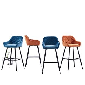 Cómoda <span class=keywords><strong>Silla</strong></span> de Bar de lujo suministro directo de fábrica <span class=keywords><strong>Silla</strong></span> de Bar de alta calidad <span class=keywords><strong>terciopelo</strong></span> <span class=keywords><strong>verde</strong></span> marco estable de madera y metal - Product Image 2