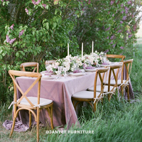 Chaises en bois rustiques empilables à dossier croisé pour événements de mariage en gros
