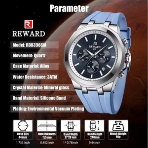 นาฬิกาโครโนกราฟลำลองหรูหราสำหรับผู้ชายสายรัดซิลิโคน20มม. ตัวชี้ควอตซ์คริสตัลกันน้ำมีวันที่เรืองแสง - Product Image 4