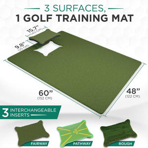 เสื่อฝึกซ้อมกอล์ฟ 3 in 1 สำหรับใช้ในร่มและกลางแจ้ง พร้อมพื้นที่ฝึกชิปปิ้ง สำหรับนักกอล์ฟมืออาชีพ - Product Image 2