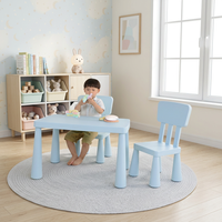 Ensemble table et chaises d'extérieur carrées en plastique épaissi, 2 places, pour enfants - Écologique et facile à assembler (vente en gros)