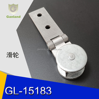 Poulie latérale GL-15183 avec support à charnière rabattable, rouleau galvanisé pour rideau coulissant de remorque de camion