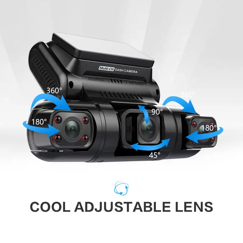 4 камеры 360 градусов Автомобильная камера Пульт дистанционного управления 4K видеорегистратор Gps Wi-Fi двойная камера видеорегистратор 4K для автомобилей
