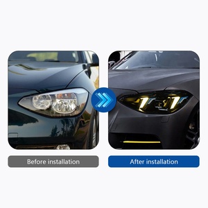 Adatto per modelli <span class=keywords><strong>BMW</strong></span> Serie 1 <span class=keywords><strong>F20</strong></span> dal 2012 al 2014, faro con luci diurne a LED stile "denti" e indicatori di direzione modificati - Product Image 2