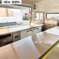 Carrito de Comida Eléctrico, Refrigerador y Congelador Móvil, Remolque de Comida para Catering, Camión de Comida con Construcción de Fibra de Vidrio y Aluminio Resistente a la Corrosión