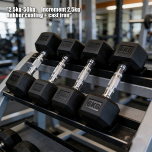 Équipement de fitness, équipement de <span class=keywords><strong>musculation</strong></span>, haltères à têtes rondes en caoutchouc, barre d'haltères courbée - Product Image 3