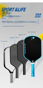 Paleta de Pickleball Alargada Plateada de 16 mm Aprobada por la USAPA, Núcleo de Panal, Ligera, Duradera, de Alta Calidad, Antideslizante y Transpirable - Product Image 3