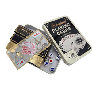 Bedruckte Maßgefertigte Poker-Kartensets Tragbare Langlebige Transparente Plastik-Spielkarten mit Poker-Würfeln und Chips - Product Image 1