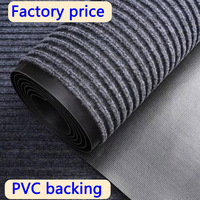 Kommerzieller Doppelstreifen-Teppichboden mit PVC-Rücken, zuschneidbare, rutschfeste Polyester-Läufermatte für stark frequentierte Flure