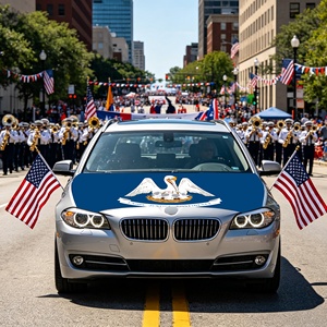 Bandera de Poliéster Sublimado de Primera Calidad para Capó de Coche, Bandera de Louisiana de los Estados Unidos para Desfiles Nacionales y Festivales - Product Image 5