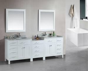 Hangzhou <strong>Ready</strong> <strong>Made</strong> White Modern Style Mirror MDF PVC <strong>Bathroom</strong> Cabinet Floating Vanity - Product Image 4