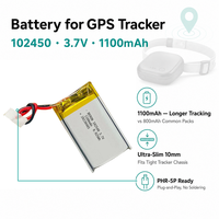 Аккумулятор для GPS-трекера 3.7V 1100mAh 102540 Li-Po полимерный, для GPS-трекеров для животных и GPS-локаторов, с разъемом PHR-5P, стандарт UN38.3
