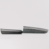Couteau de tranchage et d'extérieur à lame carrée de 142 mm, manche en bois d'ébène/bois de fer/frêne, en acier à ressort automobile