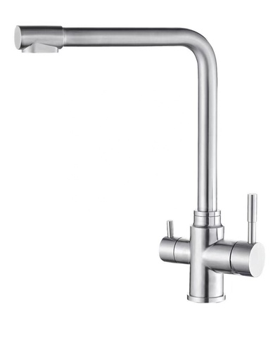 3 Way Sink Mixer Stainless Steel Water Tap Kitchen Faucet