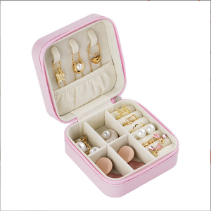 Boîte de voyage pour bijoux en cuir rectangulaire de luxe personnalisable avec doublure en daim Boîte de rangement multifonctionnelle portable en gros - Product Image 2