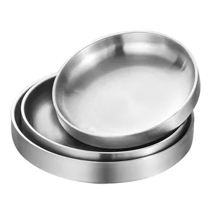 Хорошее качество, нержавеющая сталь 304, обеденная тарелка, Сервировочная тарелка, металлическая тарелка