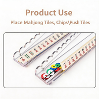 Support de Mahjong Américain Pliable de Luxe en Acrylique Transparent de 20 Pouces avec Poussoir Magnétique, Règle et Organisateur 3-en-1 pour le Divertissement