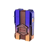 Étui à cigarettes en métal avec logo laser personnalisé, 10 pièces, lumières colorées, boîte à cigarettes avec briquets à fil de tungstène rechargeables pour fumeurs