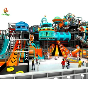 Área de juegos para niños con tema espacial de alta calidad, equipo de juegos para interiores, parque infantil para interiores con toboganes grandes a la venta